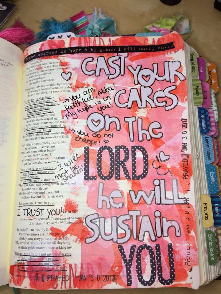 Cast your cares on the LORD and he will sustain you; he will never let the righteous be shaken. Psalm 55:22 Cast your cares on the LORD and he will sustain you; he will never let the righteous be shaken. Psalm 55:22