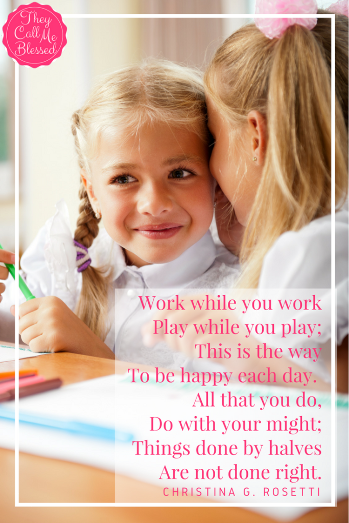 Teaching kids attentiveness: Work while you work poem